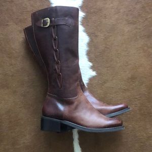 Nicole  Leather Riding Boots Buckle Equestrian
